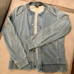 AX denim washed buttoned sweatshirt